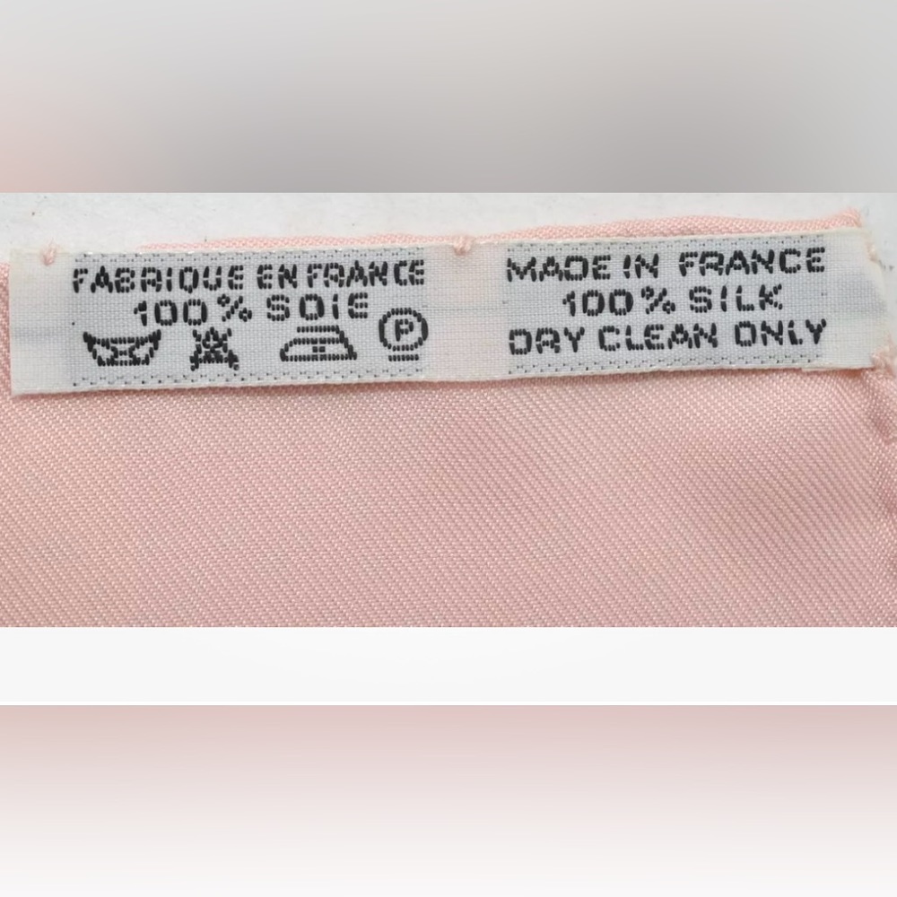 HERMES Carre 90 Scarf "BRIDES de GALA par" Silk Pink and White Authentic - Picture 11 of 12